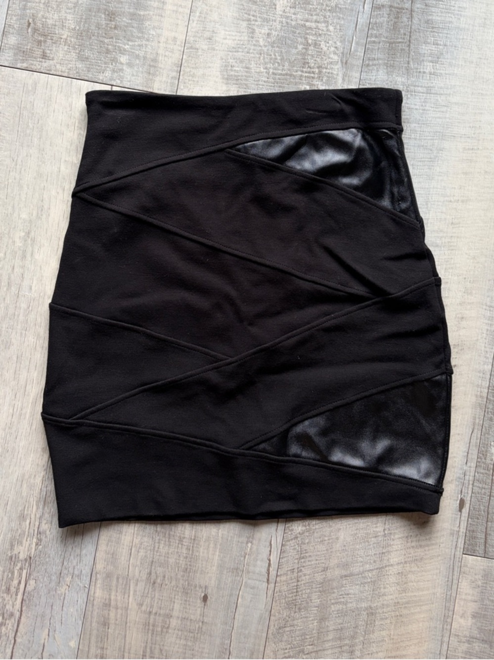 Wilfred Black Faux-Leather Panel Mini Skirt